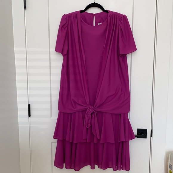Vintage Dresses & Skirts - Vintage T Fe Magenta Drop Waist Dress